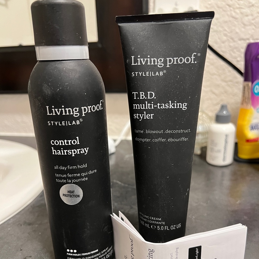 Hair product bundle - Amika, AVEDA, and Living Proof